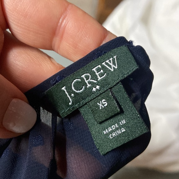 J. Crew Sheer Swiss Dot Tunic Navy Blue - Picture 5 of 5